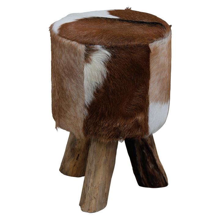 Goat Skin Tripod Stool Hair On Hide【only 126 Save 10】 Bar Stools 